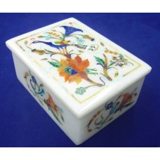 Marble Jewelry Box Semi Precious Stones inlay handicraft home decor and gift   253815828649